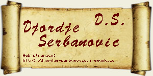 Đorđe Šerbanović vizit kartica